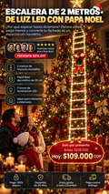 ESCALERA DE 2 METROS EN LUZ LED CON PAPA NOEL