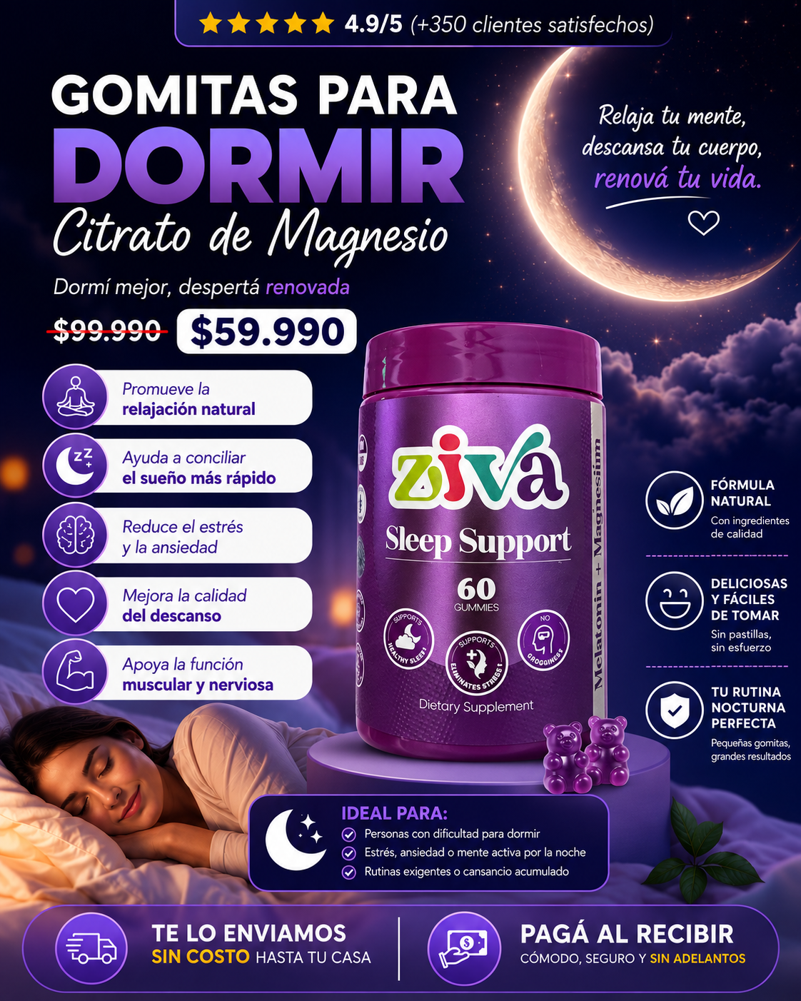 GOMITAS PARA DORMIR | MELATONINA + CITRATO DE MAGNESIO