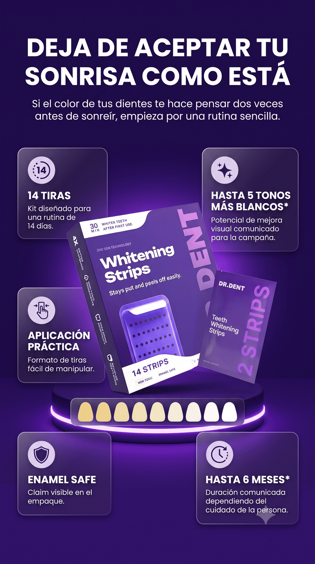 Tratamiento para blanqueamiento dental de 14 dias (ASEGURADO)