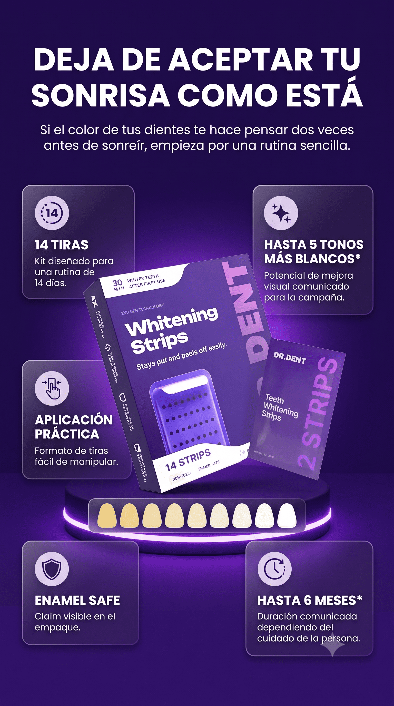 Tratamiento para blanqueamiento dental de 14 dias (ASEGURADO)